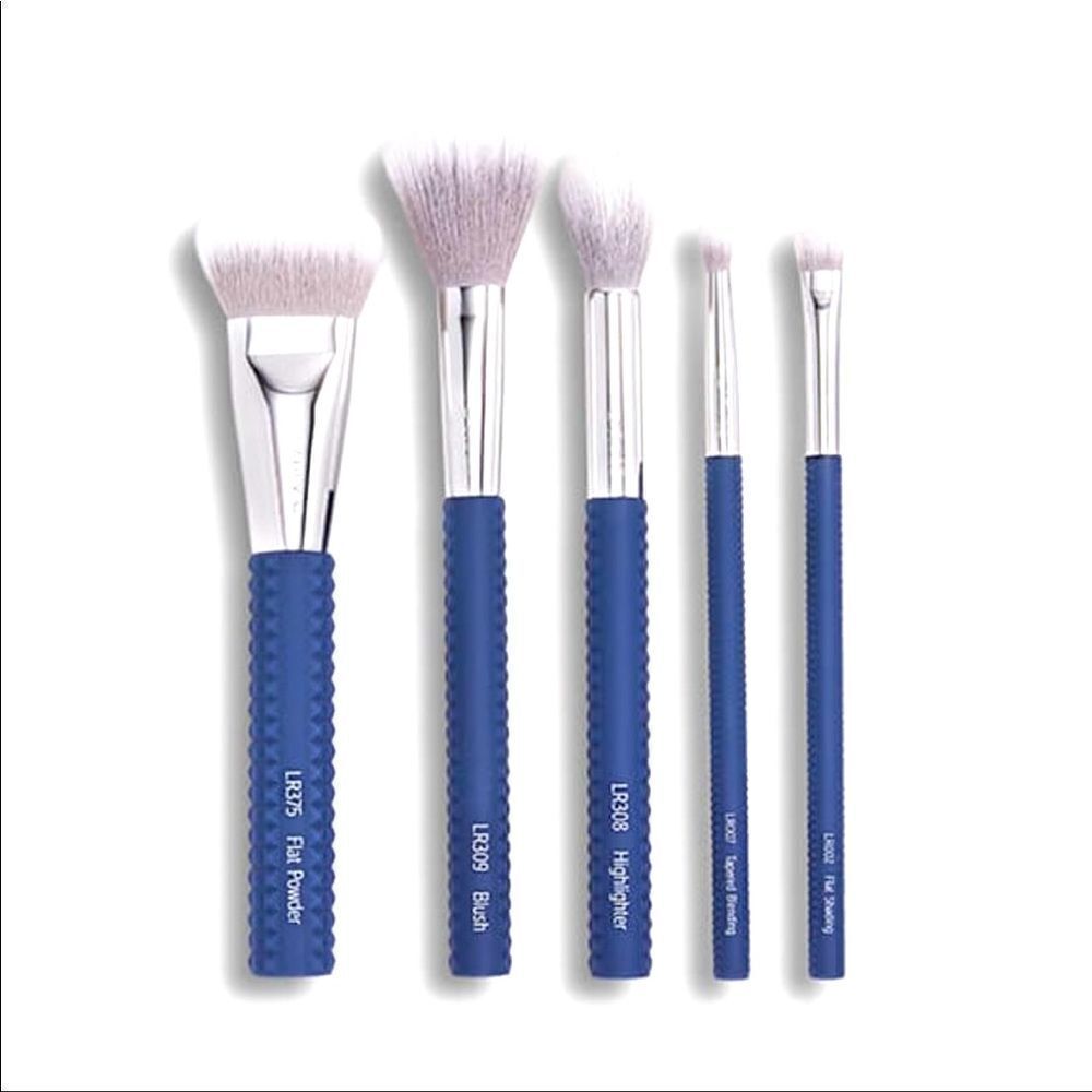 LARUCE Limited Edition 5 piece Denim Blue Makeup Brush Set